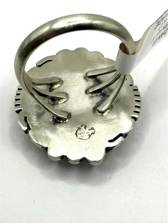 Authentic Handmade Navajo Daniel Benally Sonoran Gold Turquoise Ring – Size 7 - Picture 3 of 7